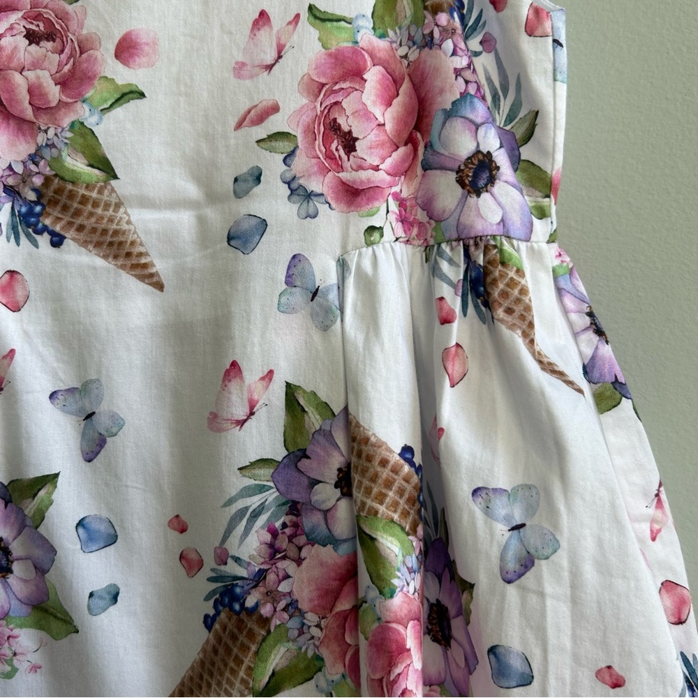 Mayoral Girls Floral Ice Cream Cone Dress Size 7, 122cm - Picture 5 of 10